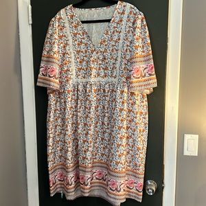 Silky floral dress 3x